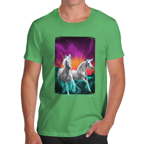 Funny T-Shirts For Men Sarcasm Virtual Reality Unicorns Men's T-Shirt Medium Green
