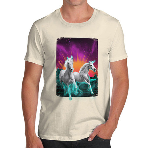 Mens T-Shirt Funny Geek Nerd Hilarious Joke Virtual Reality Unicorns Men's T-Shirt Small Natural