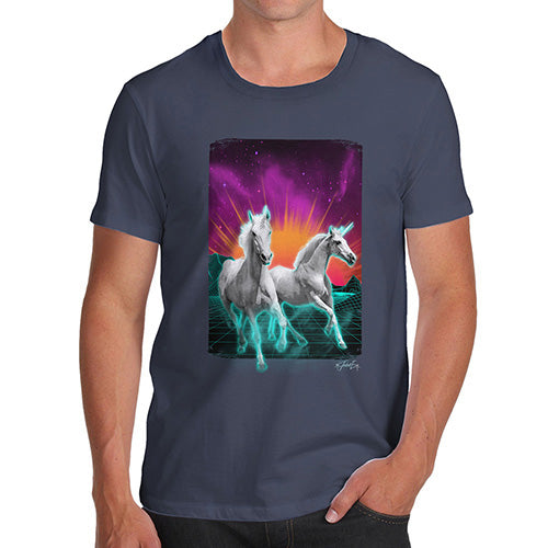 Funny T-Shirts For Men Sarcasm Virtual Reality Unicorns Men's T-Shirt Medium Navy