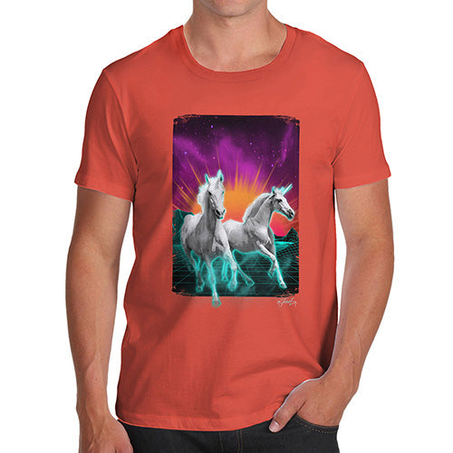 Funny Tshirts For Men Virtual Reality Unicorns Men's T-Shirt X-Large Orange