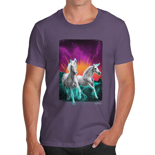 Funny Gifts For Men Virtual Reality Unicorns Men's T-Shirt Small Plum