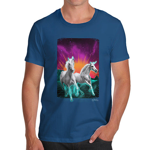 Funny Mens T Shirts Virtual Reality Unicorns Men's T-Shirt X-Large Royal Blue