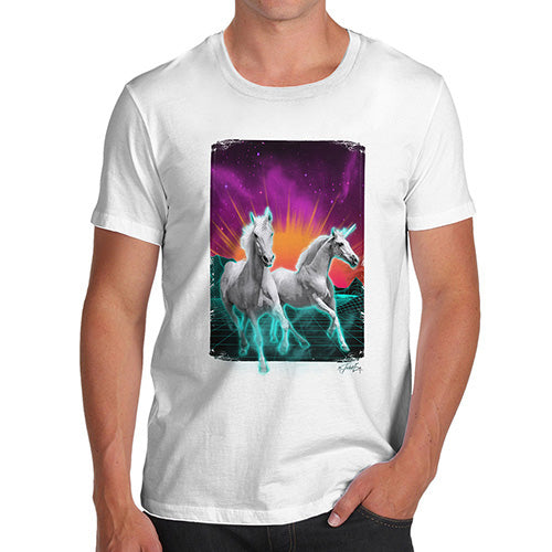 Funny Tee Shirts For Men Virtual Reality Unicorns Men's T-Shirt X-Large White
