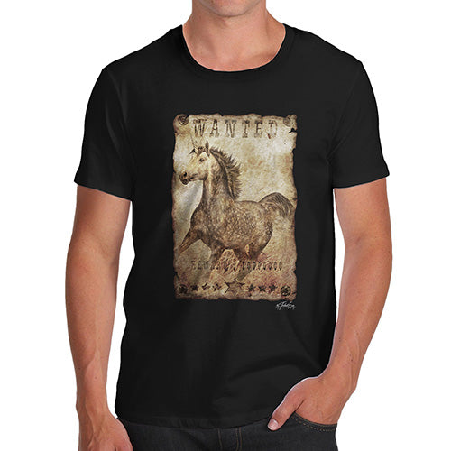 Funny T-Shirts For Men Unicorn Wanted Poster Men's T-Shirt Small Black