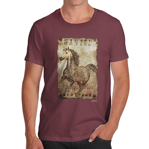 Funny T-Shirts For Men Sarcasm Unicorn Wanted Poster Men's T-Shirt Small Burgundy