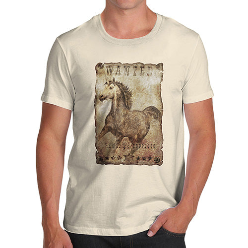 Funny Tee Shirts For Men Unicorn Wanted Poster Men's T-Shirt Small Natural