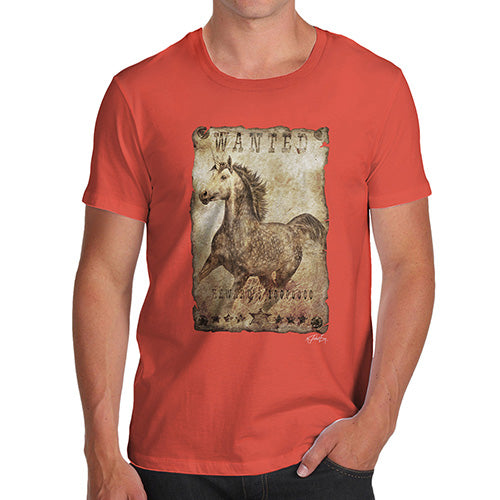 Funny T Shirts For Dad Unicorn Wanted Poster Men's T-Shirt Large Orange