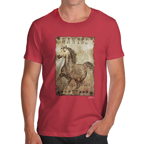 Mens T-Shirt Funny Geek Nerd Hilarious Joke Unicorn Wanted Poster Men's T-Shirt Large Red