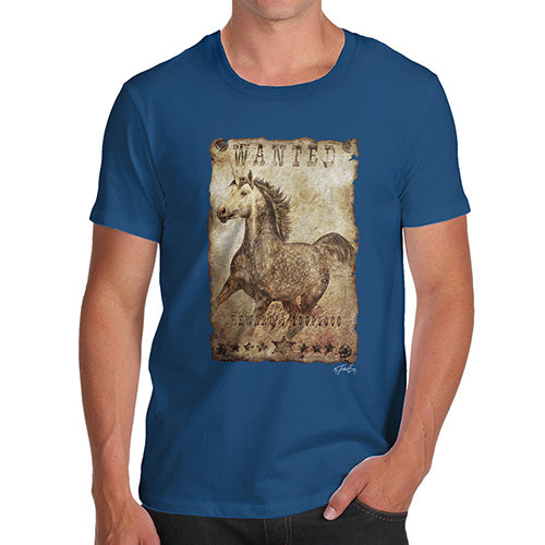 Funny T Shirts For Dad Unicorn Wanted Poster Men's T-Shirt Large Royal Blue