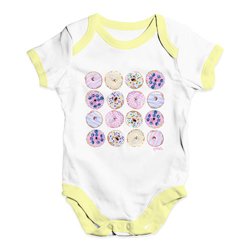 Pink Donuts Pattern Baby Unisex Baby Grow Bodysuit