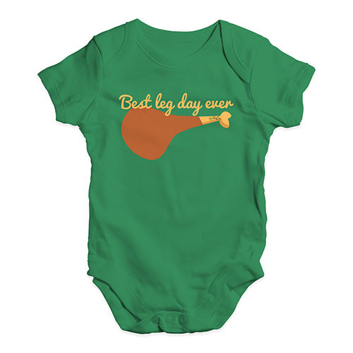 Funny Baby Clothes Best Leg Day Ever Baby Unisex Baby Grow Bodysuit 12 - 18 Months Green