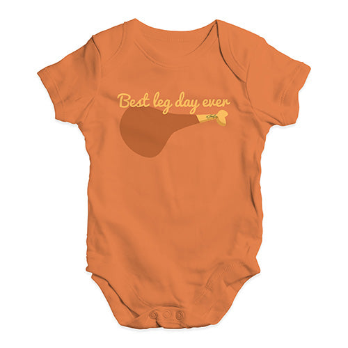 Funny Infant Baby Bodysuit Best Leg Day Ever Baby Unisex Baby Grow Bodysuit 0 - 3 Months Orange