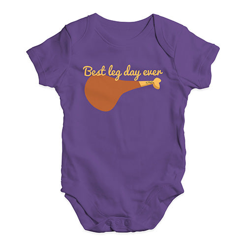 Baby Grow Baby Romper Best Leg Day Ever Baby Unisex Baby Grow Bodysuit 3 - 6 Months Plum