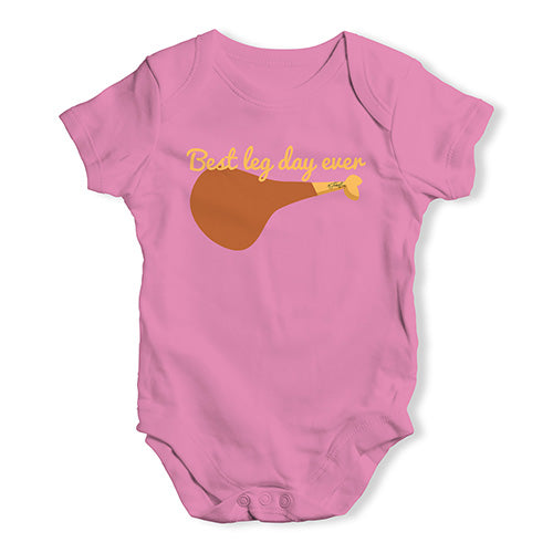Funny Infant Baby Bodysuit Onesies Best Leg Day Ever Baby Unisex Baby Grow Bodysuit 6 - 12 Months Pink