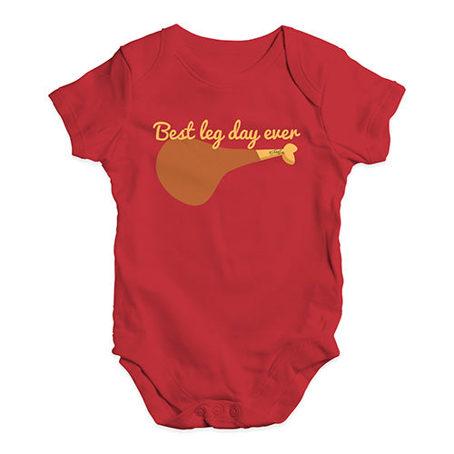 Funny Baby Onesies Best Leg Day Ever Baby Unisex Baby Grow Bodysuit 3 - 6 Months Red