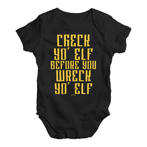 Funny Baby Bodysuits Check Yo Elf Baby Unisex Baby Grow Bodysuit New Born Black