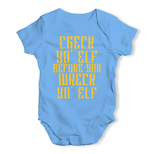 Funny Infant Baby Bodysuit Onesies Check Yo Elf Baby Unisex Baby Grow Bodysuit 18 - 24 Months Blue