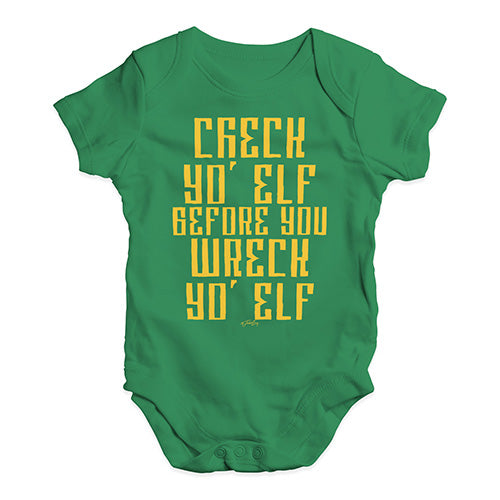 Funny Infant Baby Bodysuit Onesies Check Yo Elf Baby Unisex Baby Grow Bodysuit 18 - 24 Months Green