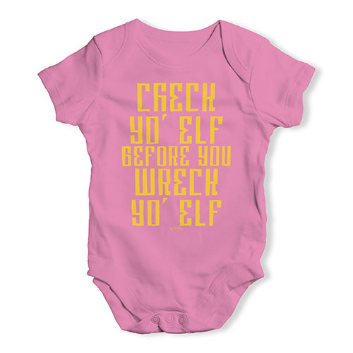 Funny Baby Onesies Check Yo Elf Baby Unisex Baby Grow Bodysuit 3 - 6 Months Pink