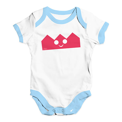 Baby Grow Baby Romper Christmas Crown Baby Unisex Baby Grow Bodysuit 18 - 24 Months White Blue Trim