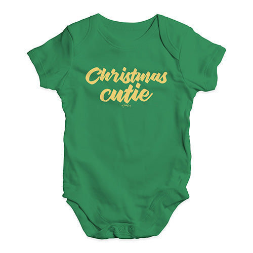 Funny Infant Baby Bodysuit Christmas Cutie Baby Unisex Baby Grow Bodysuit 6 - 12 Months Green