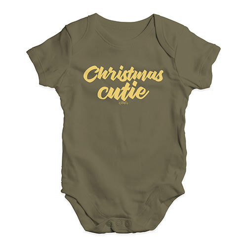 Funny Infant Baby Bodysuit Onesies Christmas Cutie Baby Unisex Baby Grow Bodysuit 0 - 3 Months Khaki
