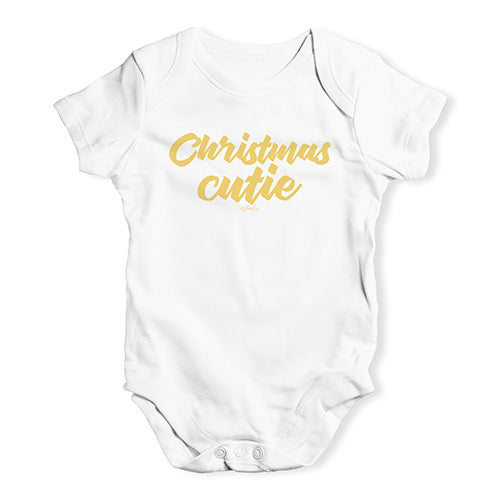 Funny Baby Clothes Christmas Cutie Baby Unisex Baby Grow Bodysuit New Born White