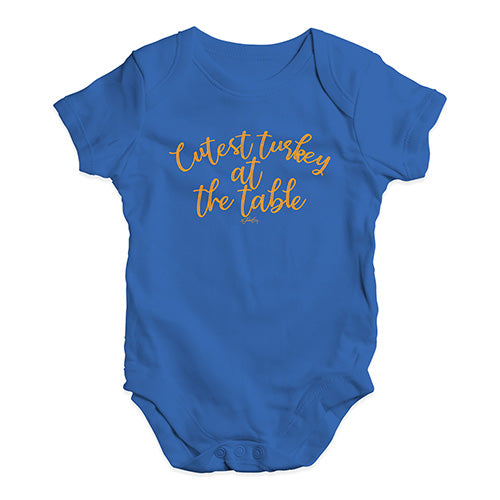 Baby Boy Clothes Cutest Turkey At The Table Baby Unisex Baby Grow Bodysuit 0 - 3 Months Royal Blue