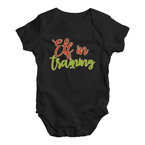 Funny Baby Bodysuits Elf In Training Baby Unisex Baby Grow Bodysuit 6 - 12 Months Black