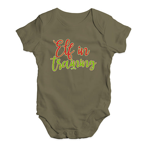 Cute Infant Bodysuit Elf In Training Baby Unisex Baby Grow Bodysuit New Born Khaki