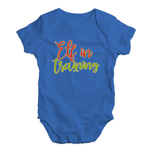 Funny Infant Baby Bodysuit Elf In Training Baby Unisex Baby Grow Bodysuit 3 - 6 Months Royal Blue