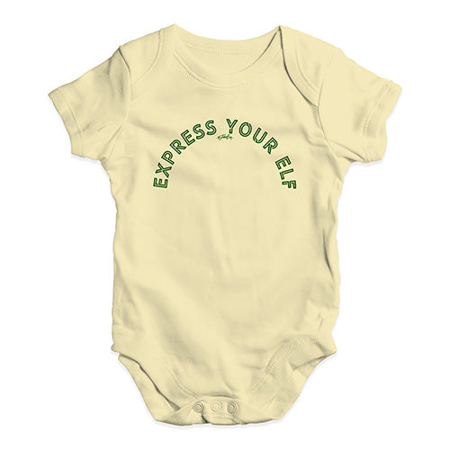 Funny Infant Baby Bodysuit Onesies Express Your Elf Baby Unisex Baby Grow Bodysuit 6 - 12 Months Lemon