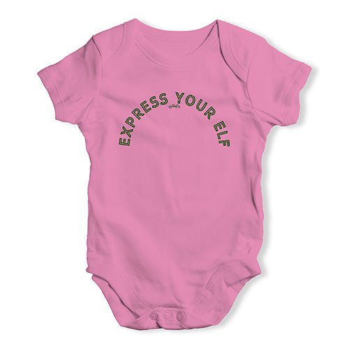 Babygrow Baby Romper Express Your Elf Baby Unisex Baby Grow Bodysuit 3 - 6 Months Pink