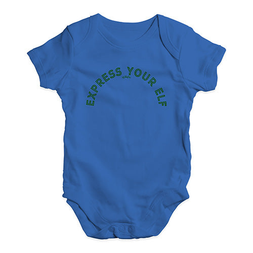 Funny Baby Onesies Express Your Elf Baby Unisex Baby Grow Bodysuit 12 - 18 Months Royal Blue