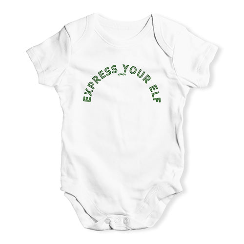 Baby Grow Baby Romper Express Your Elf Baby Unisex Baby Grow Bodysuit 0 - 3 Months White