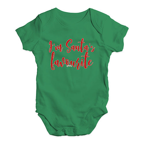 Babygrow Baby Romper I'm Santa's Favourite Baby Unisex Baby Grow Bodysuit 6 - 12 Months Green