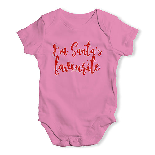 Funny Baby Onesies I'm Santa's Favourite Baby Unisex Baby Grow Bodysuit 0 - 3 Months Pink