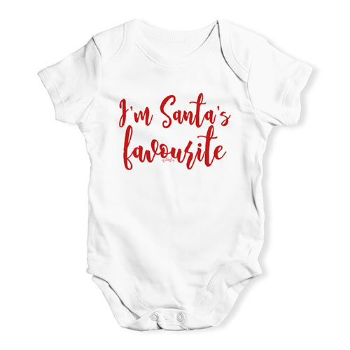 Funny Infant Baby Bodysuit Onesies I'm Santa's Favourite Baby Unisex Baby Grow Bodysuit 12 - 18 Months White