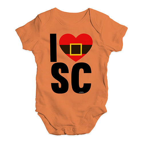 Funny Baby Bodysuits I Heart SC Santa Claus Baby Unisex Baby Grow Bodysuit New Born Orange