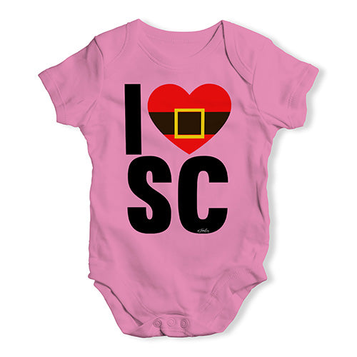 Baby Grow Baby Romper I Heart SC Santa Claus Baby Unisex Baby Grow Bodysuit 18 - 24 Months Pink