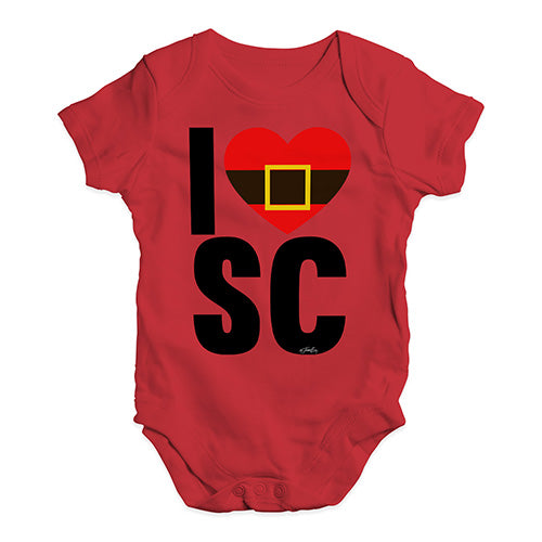 Baby Girl Clothes I Heart SC Santa Claus Baby Unisex Baby Grow Bodysuit 18 - 24 Months Red