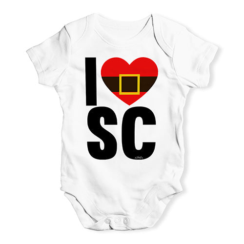 Funny Baby Clothes I Heart SC Santa Claus Baby Unisex Baby Grow Bodysuit 18 - 24 Months White