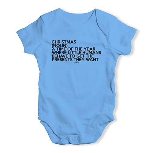 Funny Baby Bodysuits Christmas Description Baby Unisex Baby Grow Bodysuit 0 - 3 Months Blue