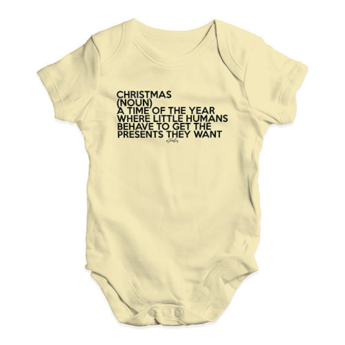 Funny Baby Bodysuits Christmas Description Baby Unisex Baby Grow Bodysuit 3 - 6 Months Lemon
