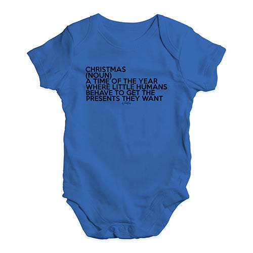Bodysuit Baby Romper Christmas Description Baby Unisex Baby Grow Bodysuit 6 - 12 Months Royal Blue