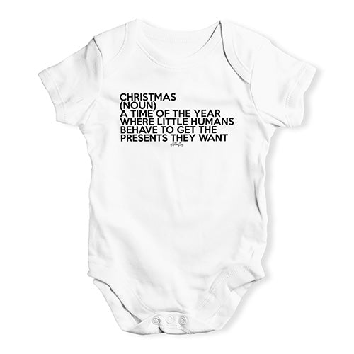 Baby Onesies Christmas Description Baby Unisex Baby Grow Bodysuit 12 - 18 Months White