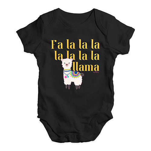 Funny Baby Clothes Fa La La La Llama Baby Unisex Baby Grow Bodysuit 12 - 18 Months Black