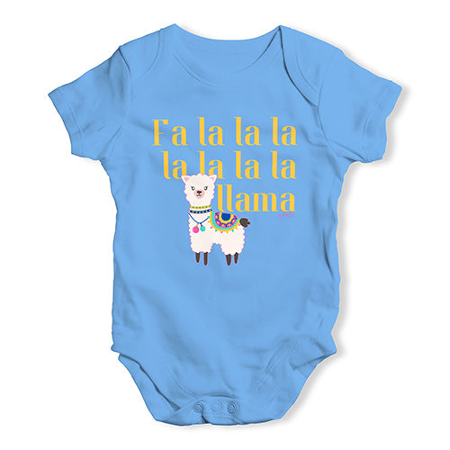 Funny Baby Clothes Fa La La La Llama Baby Unisex Baby Grow Bodysuit 0 - 3 Months Blue