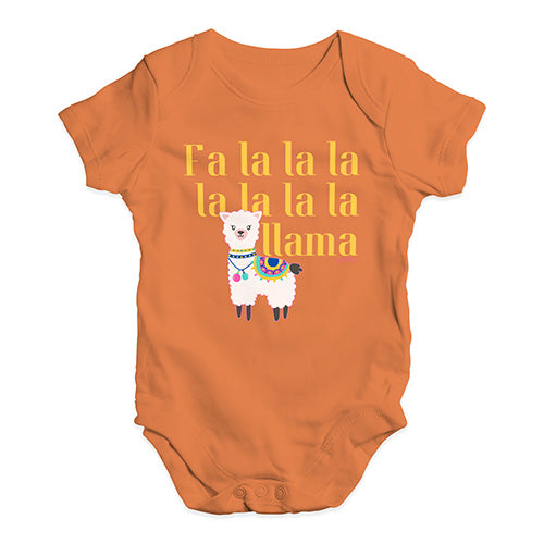 Funny Baby Clothes Fa La La La Llama Baby Unisex Baby Grow Bodysuit 3 - 6 Months Orange