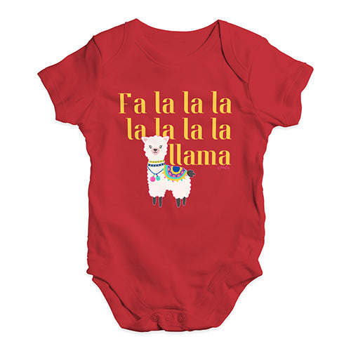 Funny Baby Bodysuits Fa La La La Llama Baby Unisex Baby Grow Bodysuit 12 - 18 Months Red
